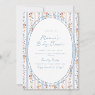 Grandma baby shower, Toile de Jouy baby shower Invitation
