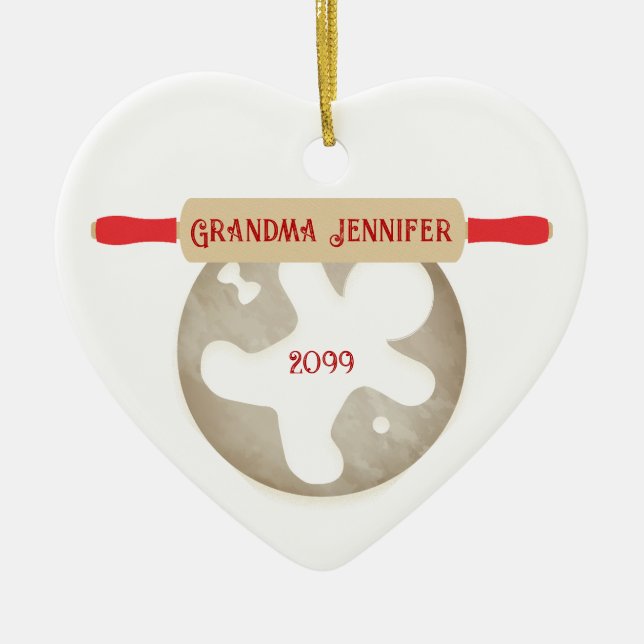 Grandma Baking Ornament Gingerbread Man (Front)