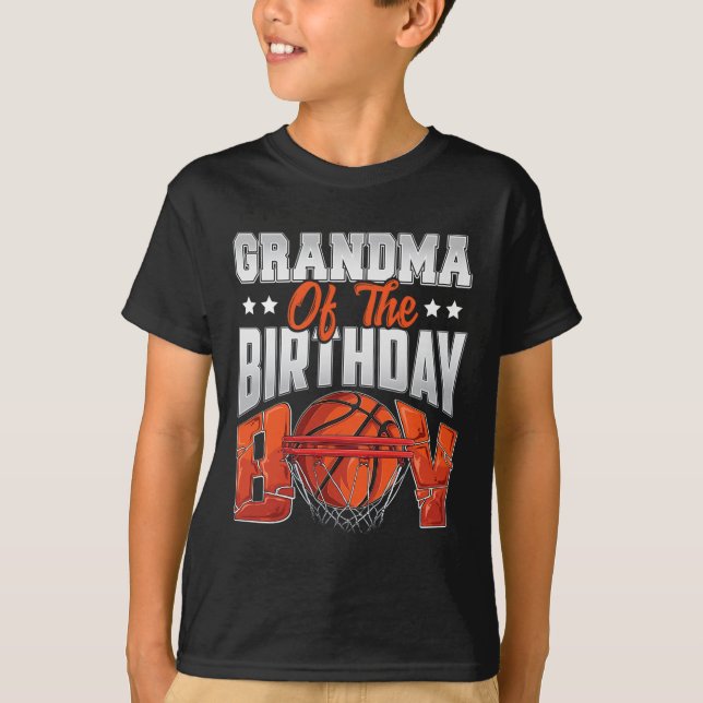 Grandma basketball birthday Boy Family Baller b-da T-Shirt (Front)