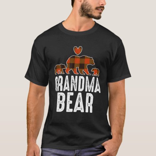 Grandma Bear 2 Cubs Christmas Grandma Bear Pajama T_Shirt