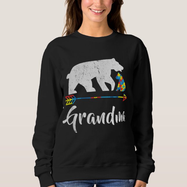 Grandma Bear Autism Awareness Proud Autism Mom Sweatshirt (Front)