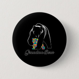 Grandma Bear Autism Shirts Family Grandma Autism A Button