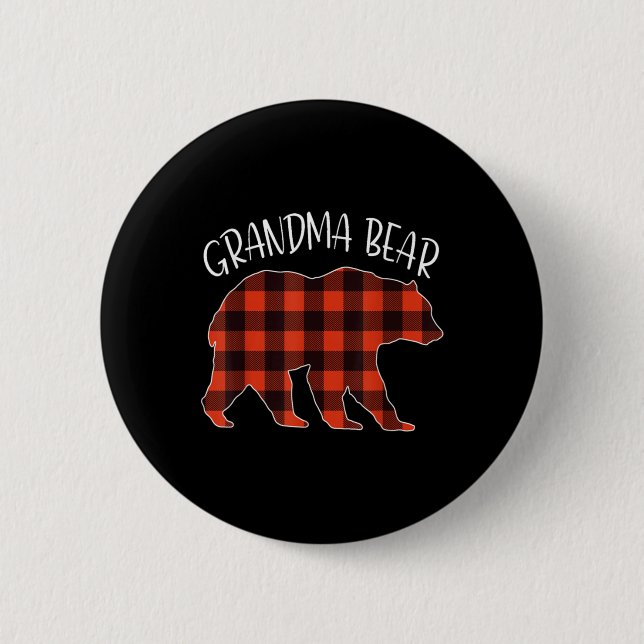 Grandma Bear Christmas   Button (Front)