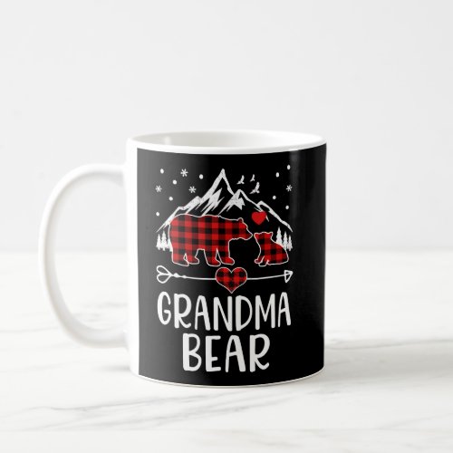 Grandma Bear Christmas Pajama Red Plaid Buffalo Fa Coffee Mug