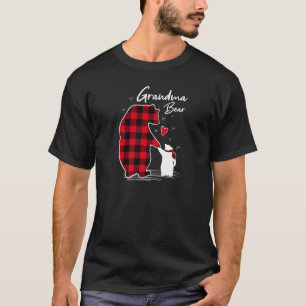 Grandma Bear Christmas Pajama Woman Red Buffalo Pl T-Shirt
