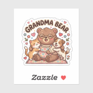 Grandma Bear Cute Hug Sticker
