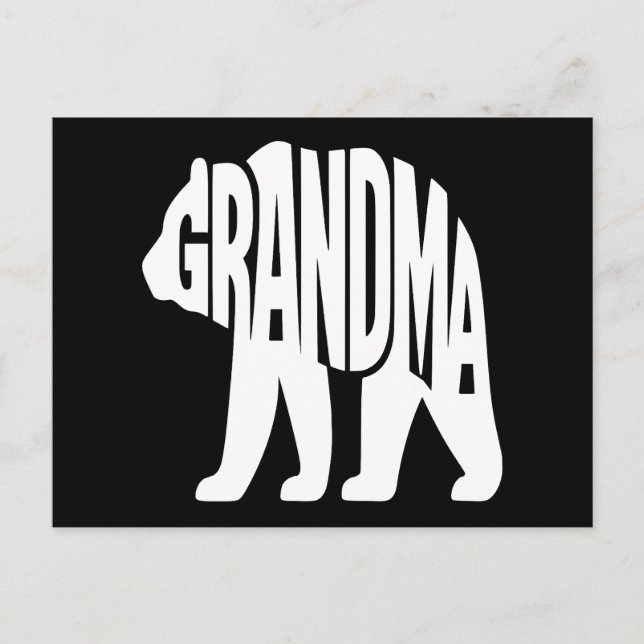 Grandma Bear Holiday Postcard (Front)