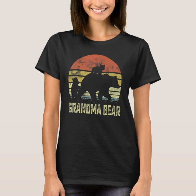 Grandma Bear Matching Family Cub 2 kids Mother's D T-Shirt (Front)