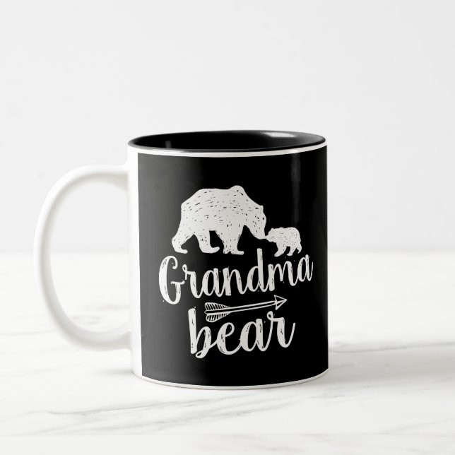 Grandma Bear Mothers Day Gift Two-Tone Coffee Mug (Left)