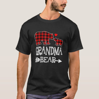 Grandma Bear , Red Buffalo Plaid Grandma Bear Paja T-Shirt