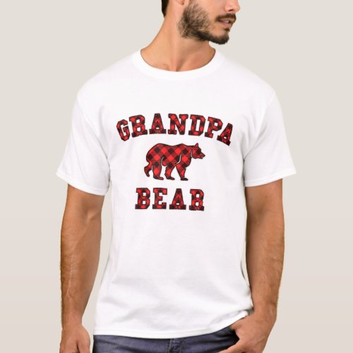 Grandma Bear Red Buffalo Plaid Matching Family Chr T_Shirt