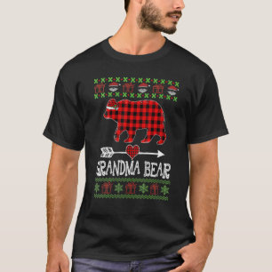 Grandma Bear Santa Red Plaid Family Pajamas For Ch T-Shirt