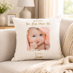 Grandma Best Chapter Photo Grandchild Throw Pillow