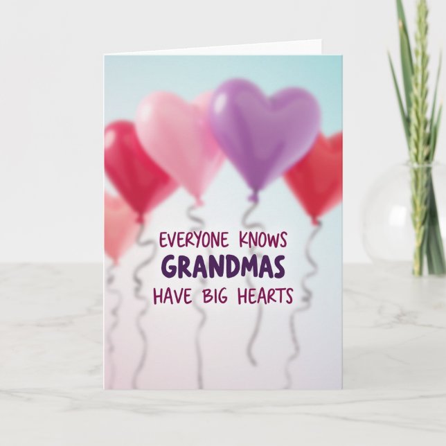 Grandma Big Heart Greeting Card (Front)