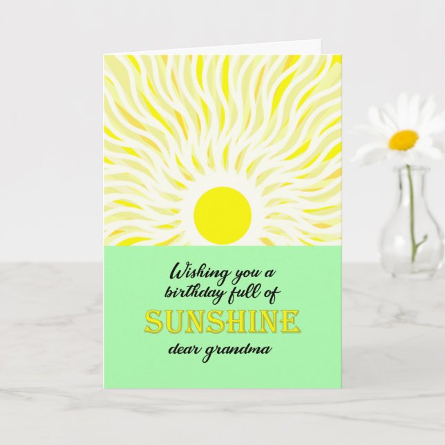 Grandma Birthday Bright Sunshine Card (Small Plant)