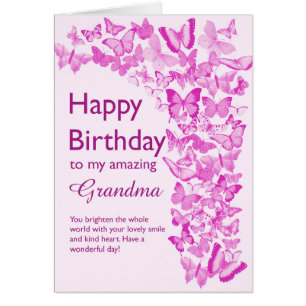 Grandma Birthday Butterflies Cards