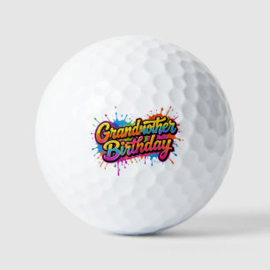 Grandma Birthday Colorful Paint Splash Design Golf Balls