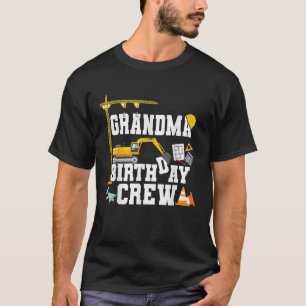 Grandma Birthday Crew Construction Birthday Party T-Shirt