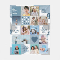 Grandma Birthday Grandkids Photo Collage Blue