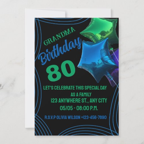 GRANDMA Birthday invitation