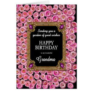 Grandma Birthday Pink Daisies Cards