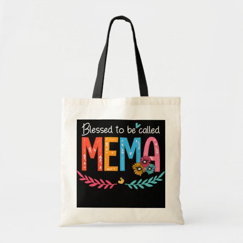 Grandma Blessed To Be Called MEMA Colorful Tote Bag