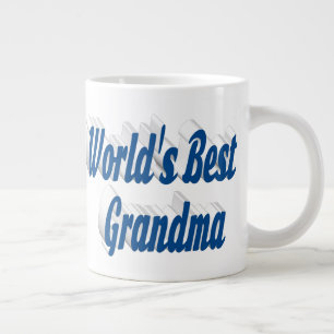 Grandma blue half typography giant coffee mug