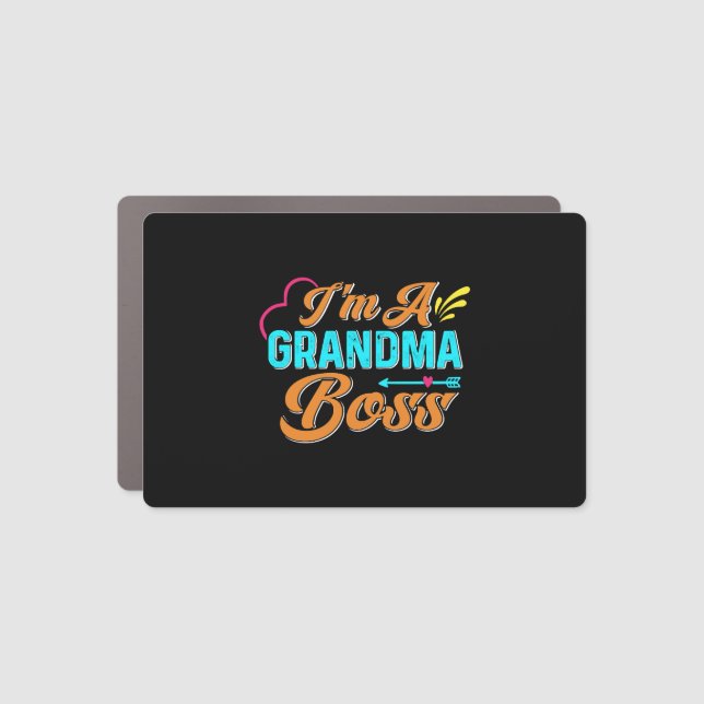 Grandma Boss Granny Super Grandma Car Magnet (Front)