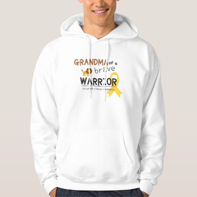 grandma brave warrior cancer pullover hoodie (Front)