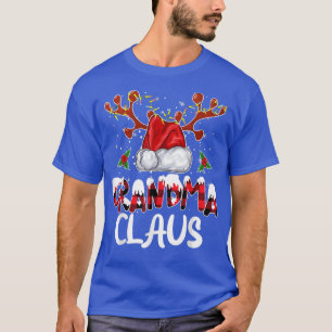 Grandma Buffalo Plaid Christmas Pajama Santa Famil T-Shirt