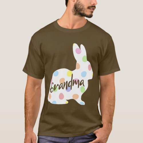 Grandma Bunny Easter Egg Polka Dot Bunny Rabbit Gr T_Shirt