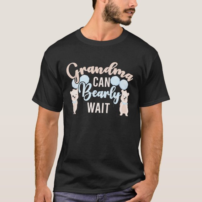 Grandma Can Bearly Wait Gender Reveal Announcement T-Shirt (Front)