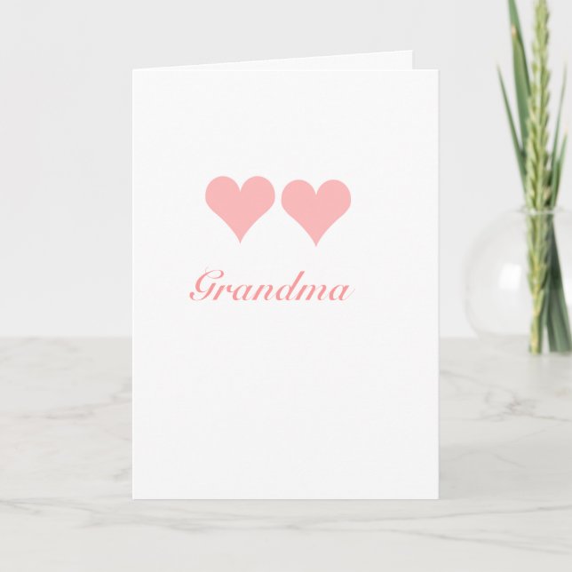 Grandma  card with pink hearts (Front)