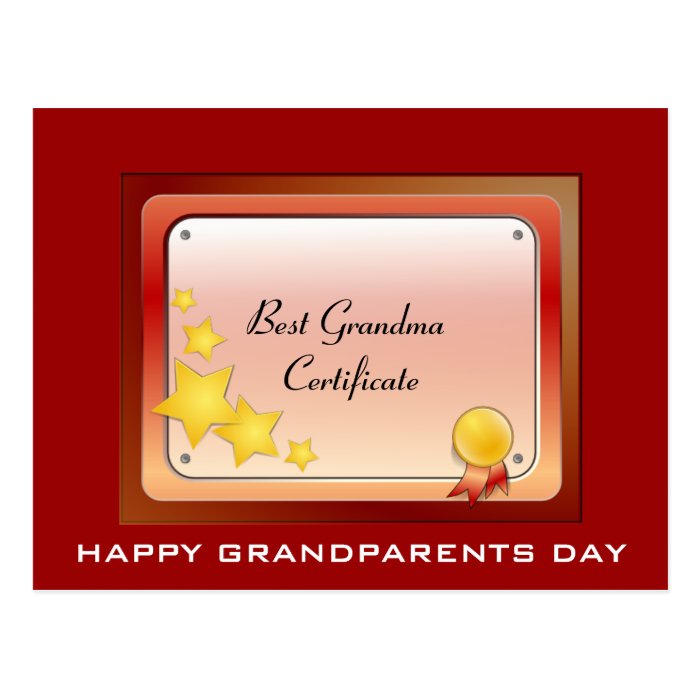 Grandma_Certificate Postcard (Personalize)