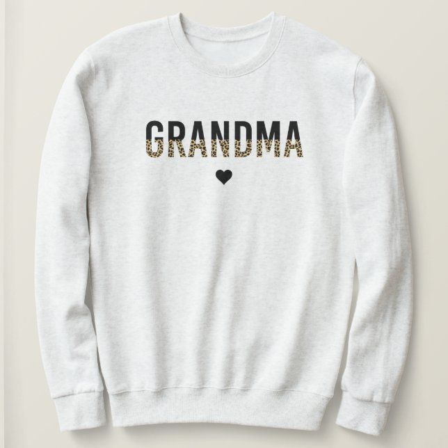 Grandma Cheetah Leopard Print Grandmother Gift Sweatshirt (Design Front)
