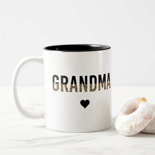 Grandma Cheetah Leopard Print Grandmother Gift Two_Tone Coffee Mug