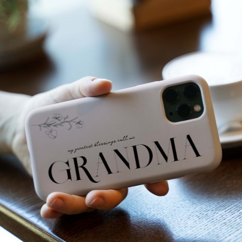 Grandma  Chic Boho Lettering  Floral iPhone 15 Pro Case