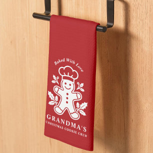 Grandma Christmas Cookie Crew Holiday Baking Kitchen Towel