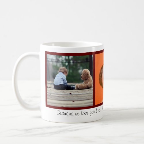 Grandma Christmas family Instagram Photo Template Coffee Mug