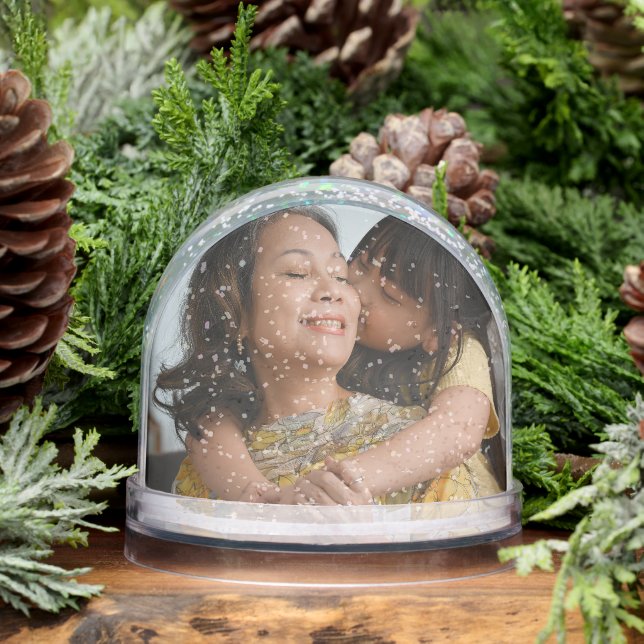 Grandma Christmas Gift Custom Double Sided 2 Photo Snow Globe (Winter)