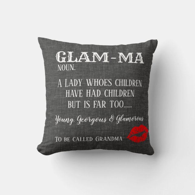 Grandma christmas Glam-ma Throw Pillow 16" x 16" (Front)