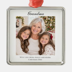 Grandma Christmas Holiday Photo Metal Ornament