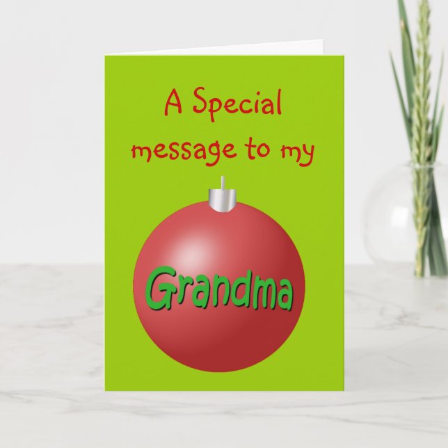 Grandma Christmas ornament card (Front)