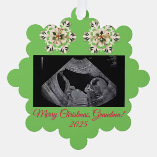 Grandma Christmas ornament With a Baby Sonogram
