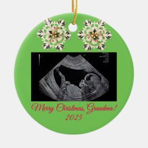 Grandma Christmas ornament With a Baby Sonogram