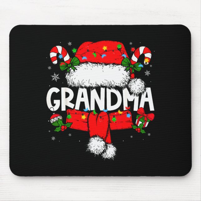 Grandma Christmas Pajama Santa Claus Family Matchi Mouse Pad (Front)