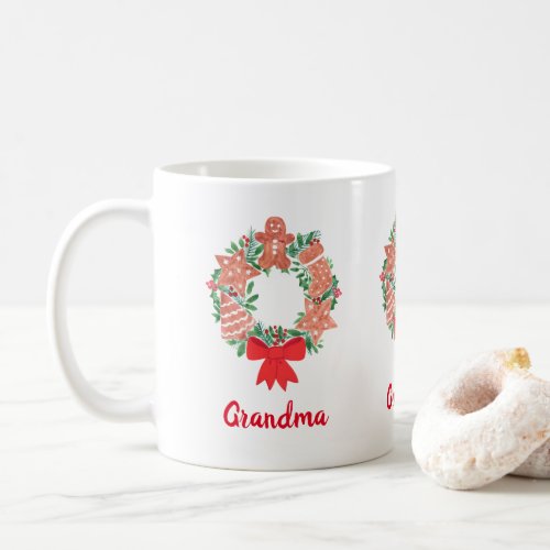 Grandma Christmas Wreath Coffee Mug