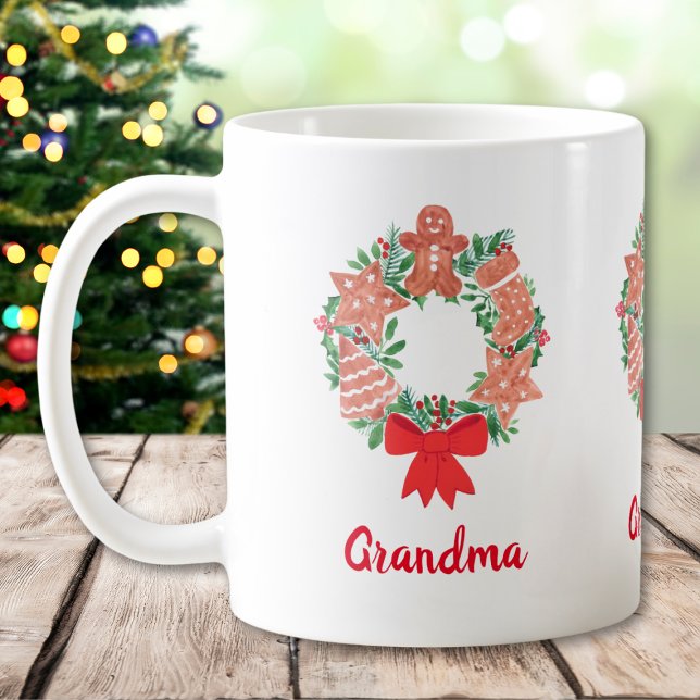 Grandma Christmas Wreath Coffee Mug (Creator Uploaded)