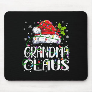 Grandma Claus Christmas Lights Pajama Family Match Mouse Pad