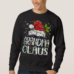 Grandma Claus Christmas Lights Pajama Family Match Sweatshirt